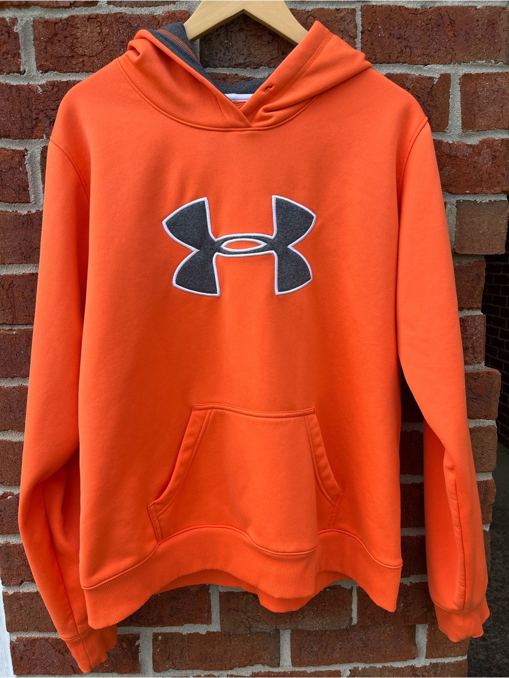 Under Armour Orange Hoodie with Dark Gray Logo